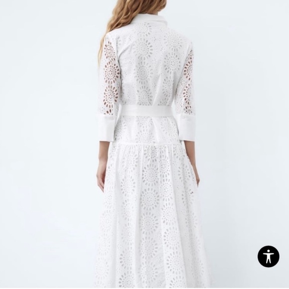 ZARA BELTED SHIRTDRESS SIZE
XL Midi dress Tied self belt embroidered eyelet  XS - Picture 11 of 17